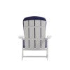 English Elm Commercial Grade - Set of 2 All-Weather Poly Resin Wood Adirondack Chairs in with Blue Cushions for Deck, Porch, and Patio