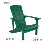 English Elm Commercial Grade - Set of 2 All-Weather Poly Resin Wood Adirondack Chairs in with Cream Cushions for Deck, Porch, and Patio