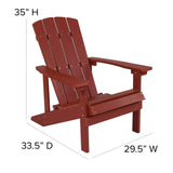 English Elm Commercial Grade - Set of 2 All-Weather Poly Resin Wood Adirondack Chairs in with Cream Cushions for Deck, Porch, and Patio