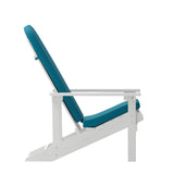 English Elm Commercial Grade - Set of 2 All-Weather Poly Resin Wood Adirondack Chairs in with Teal Cushions for Deck, Porch, and Patio