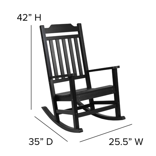 English Elm - Set of 2 All-Weather Rocking Chair in Faux Wood
