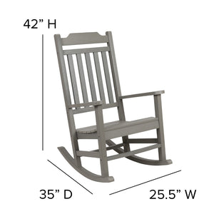 English Elm - Set of 2 All-Weather Rocking Chair in Faux Wood