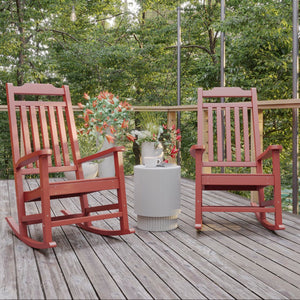 English Elm - Set of 2 All-Weather Rocking Chair in Faux Wood