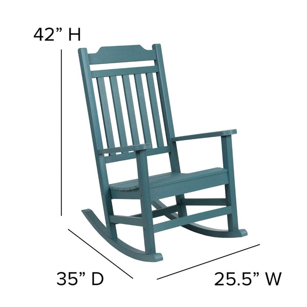 English Elm - Set of 2 All-Weather Rocking Chair in Faux Wood