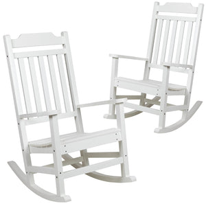 English Elm - Set of 2 All-Weather Rocking Chair in Faux Wood