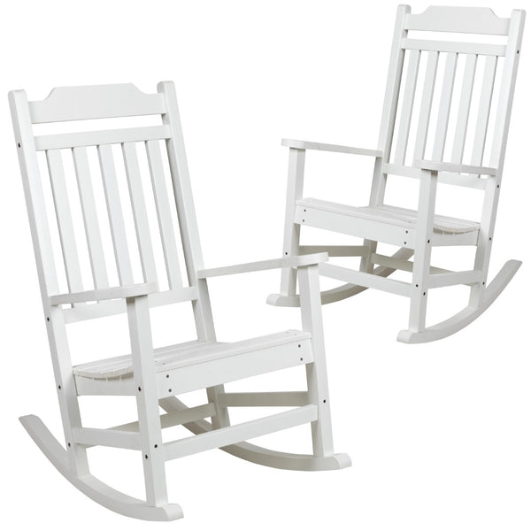 English Elm - Set of 2 All-Weather Rocking Chair in Faux Wood