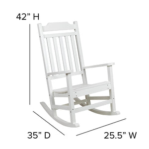 English Elm - Set of 2 All-Weather Rocking Chair in Faux Wood