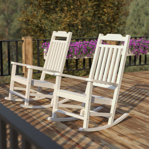 English Elm - Set of 2 All-Weather Rocking Chair in Faux Wood