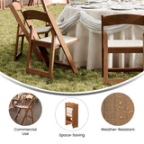 English Elm Commercial Grade 2 Pack Commercial Indoor/Outdoor Lightweight Wood Look Resin Folding Event Chair