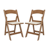 English Elm Commercial Grade 2 Pack Commercial Indoor/Outdoor Lightweight Wood Look Resin Folding Event Chair