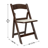 English Elm Commercial Grade 2 Pack Commercial Indoor/Outdoor Lightweight Wood Look Resin Folding Event Chair