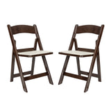 English Elm Commercial Grade 2 Pack Commercial Indoor/Outdoor Lightweight Wood Look Resin Folding Event Chair