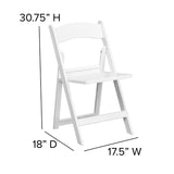 English Elm Commercial Grade 2 Pack Series 800 lb. Capacity Resin Folding Chair with Slatted Seat