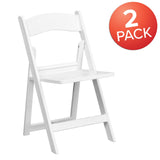 English Elm Commercial Grade 2 Pack Series 800 lb. Capacity Resin Folding Chair with Slatted Seat