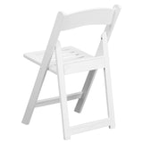 English Elm Commercial Grade 2 Pack Series 800 lb. Capacity Resin Folding Chair with Slatted Seat