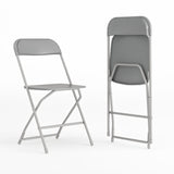 English Elm Commercial Grade Series Plastic Folding Chair - 2 Pack 650LB Weight Capacity Comfortable Event Chair-Lightweight Folding Chair