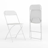 English Elm Commercial Grade Series Plastic Folding Chair - 2 Pack 650LB Weight Capacity Comfortable Event Chair-Lightweight Folding Chair