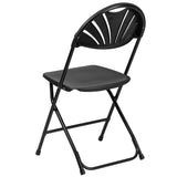 English Elm Commercial Grade 2 Pack Series 650 lb. Capacity Plastic Fan Back Folding Chair