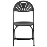 English Elm Commercial Grade 2 Pack Series 650 lb. Capacity Plastic Fan Back Folding Chair