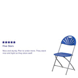 English Elm Commercial Grade 2 Pack Series 650 lb. Capacity Plastic Fan Back Folding Chair