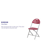 English Elm Commercial Grade 2 Pack Series 650 lb. Capacity Plastic Fan Back Folding Chair