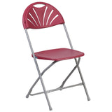 English Elm Commercial Grade 2 Pack Series 650 lb. Capacity Plastic Fan Back Folding Chair