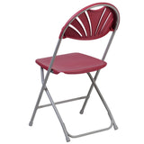 English Elm Commercial Grade 2 Pack Series 650 lb. Capacity Plastic Fan Back Folding Chair