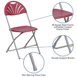 English Elm Commercial Grade 2 Pack Series 650 lb. Capacity Plastic Fan Back Folding Chair