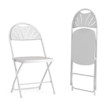 English Elm Commercial Grade 2 Pack Series 650 lb. Capacity Plastic Fan Back Folding Chair