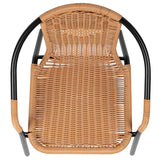 English Elm Commercial Grade 2 Pack Rattan Indoor-Outdoor Restaurant Stack Chair