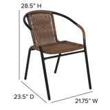 English Elm Commercial Grade 2 Pack Rattan Indoor-Outdoor Restaurant Stack Chair