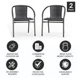 English Elm Commercial Grade 2 Pack Rattan Indoor-Outdoor Restaurant Stack Chair