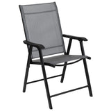 English Elm Commercial Grade Outdoor Folding Patio Sling Chair with Frame (2 Pack)