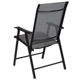 English Elm Commercial Grade Outdoor Folding Patio Sling Chair with Frame (2 Pack)