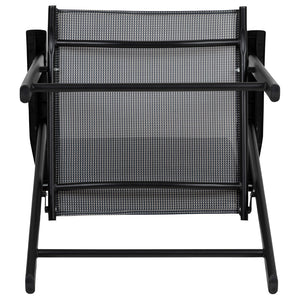 English Elm Commercial Grade Outdoor Folding Patio Sling Chair with Frame (2 Pack)