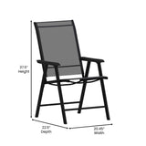 English Elm Commercial Grade Outdoor Folding Patio Sling Chair