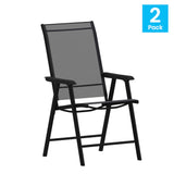 English Elm Commercial Grade Outdoor Folding Patio Sling Chair