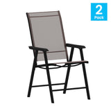 English Elm Commercial Grade Outdoor Folding Patio Sling Chair