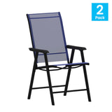 English Elm Commercial Grade Outdoor Folding Patio Sling Chair