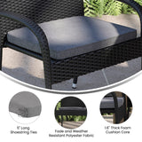 English Elm - Set of 2 Outdoor Patio Chair Cushion, Weather-Resistant Removable Cover with 1.6" Comfort Foam Core with Ties - 19"x18"