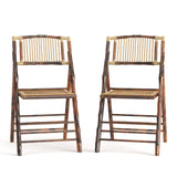 English Elm Commercial Grade Folding Chairs |  - Set of 2 Wood Folding Chairs