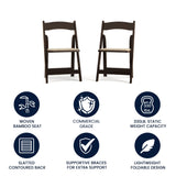 English Elm Commercial Grade 2 Pack Series Wood Folding Chair with Vinyl Padded Seat