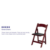 English Elm Commercial Grade 2 Pack Series Wood Folding Chair with Vinyl Padded Seat