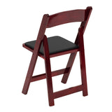 English Elm Commercial Grade 2 Pack Series Wood Folding Chair with Vinyl Padded Seat