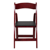 English Elm Commercial Grade 2 Pack Series Wood Folding Chair with Vinyl Padded Seat