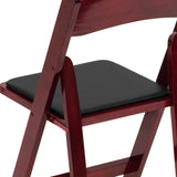 English Elm Commercial Grade 2 Pack Series Wood Folding Chair with Vinyl Padded Seat