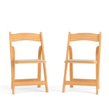 English Elm Commercial Grade 2 Pack Series Wood Folding Chair with Vinyl Padded Seat