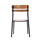 English Elm Commercial Grade 2 Pack Commercial Grade Solid Wood Dining Chairs with Black Metal Frames and Finish