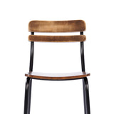 English Elm Commercial Grade 2 Pack Commercial Grade Solid Wood Dining Chairs with Black Metal Frames and Finish