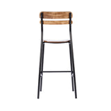 English Elm Commercial Grade 2 Pack Commercial Grade Solid Wood Bar Stools with Black Metal Frames and Finish